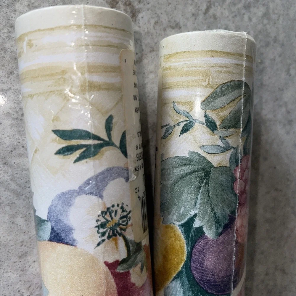 Vintage Fruit Border x2 Wallcoverings Wallpaper Apple Pear raspberries flowers +